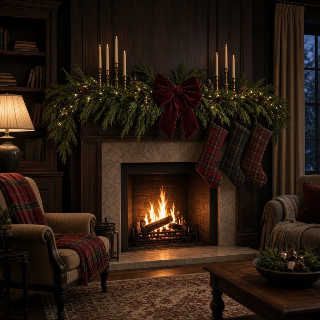 12 Christmas Mantel Decor Ideas for a Cozy, Magical Living Room