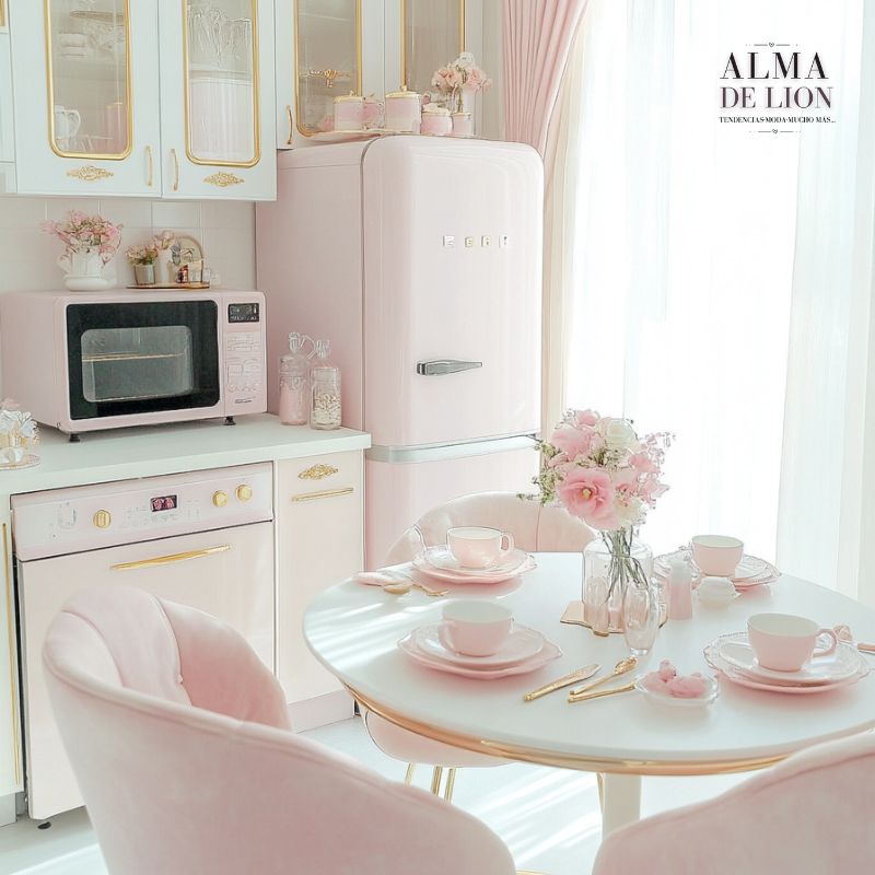 Cocinas en tonos pastel