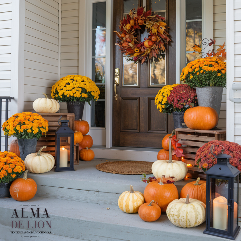 Decoración de Otoño para la Entrada de Casa Ideas para un Espacio Acogedor (19)