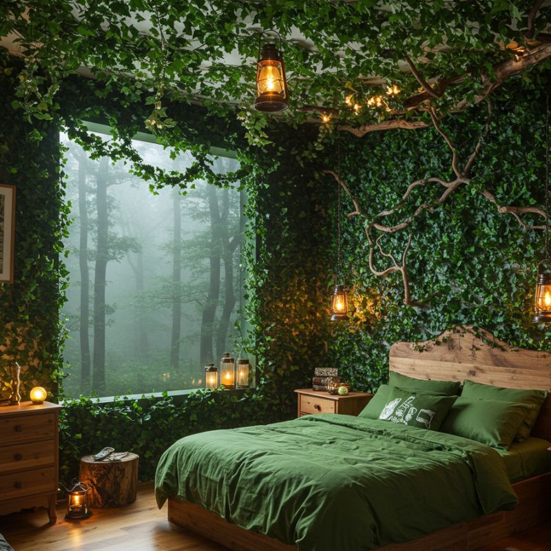 15 Bold and Beautiful Green Witchy Bedrooms That Feel Like Magic (17)